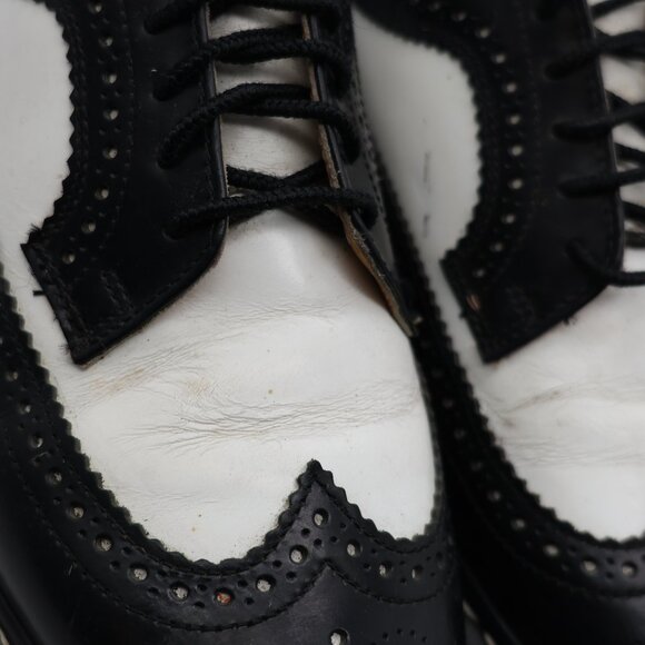 Doc Dr Marten Wingtip 3989 Men's UK 6 US 7 Bex Brogues Black & White England - Picture 14 of 16